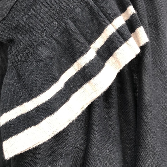 Zara Black and Tan Ruffle Sleeve Linen Sweater Top - Picture 7 of 7